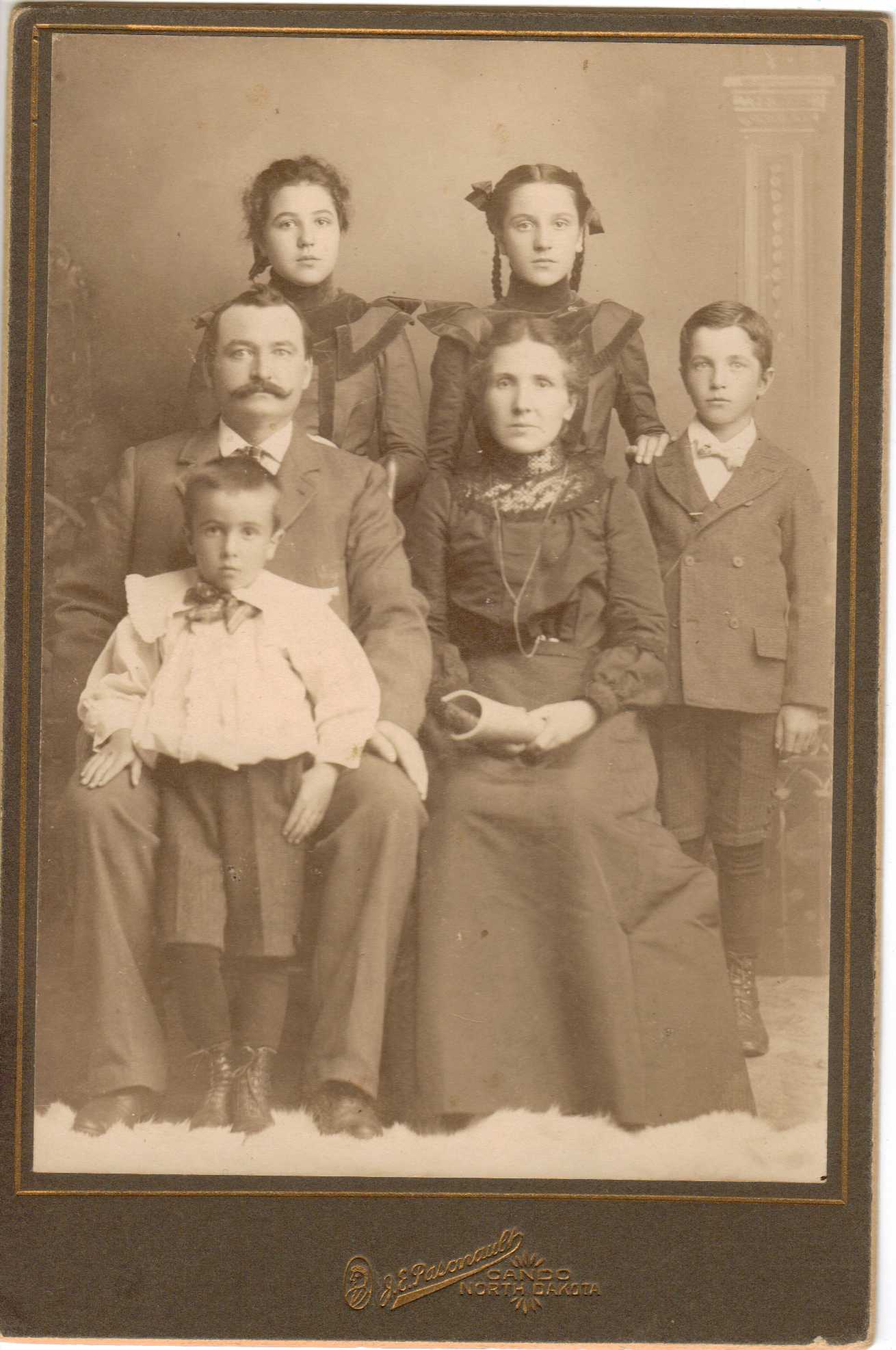 Hubert & Marie (Rousseau) Brooks Family Photo Circa 1900 North Dakota